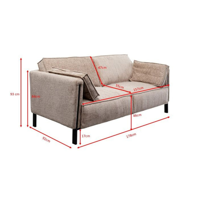 Sofa 2 Seater Victor Beige 178cm