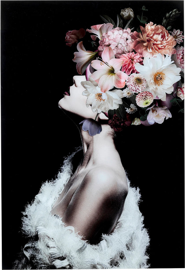 Glass Picture Flowery Beauty 80x120cm