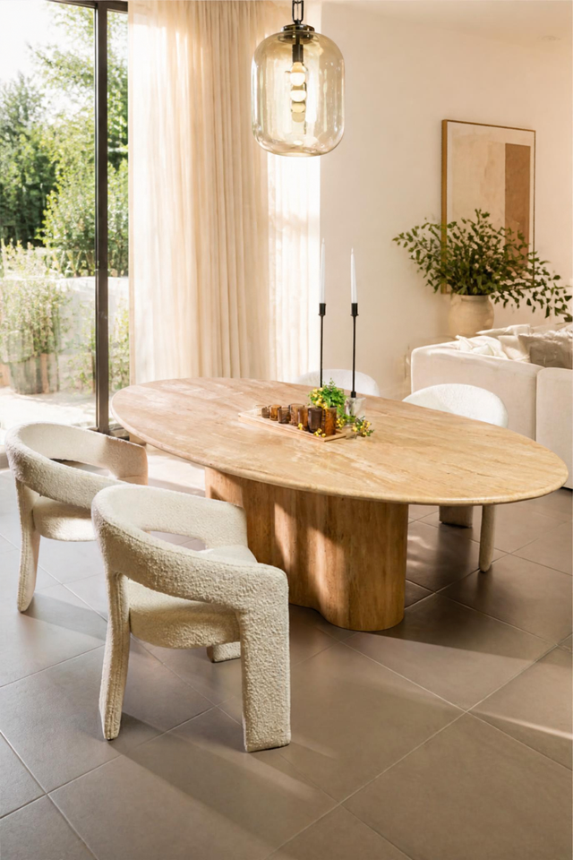 Travertine Organic Dining Table
