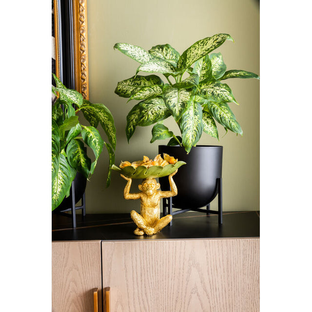 Deco Bowl Banana Leaf Monkey 14x24cm