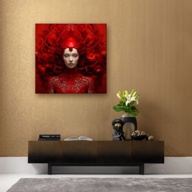 Glass Picture Muse Red 120x120cm
