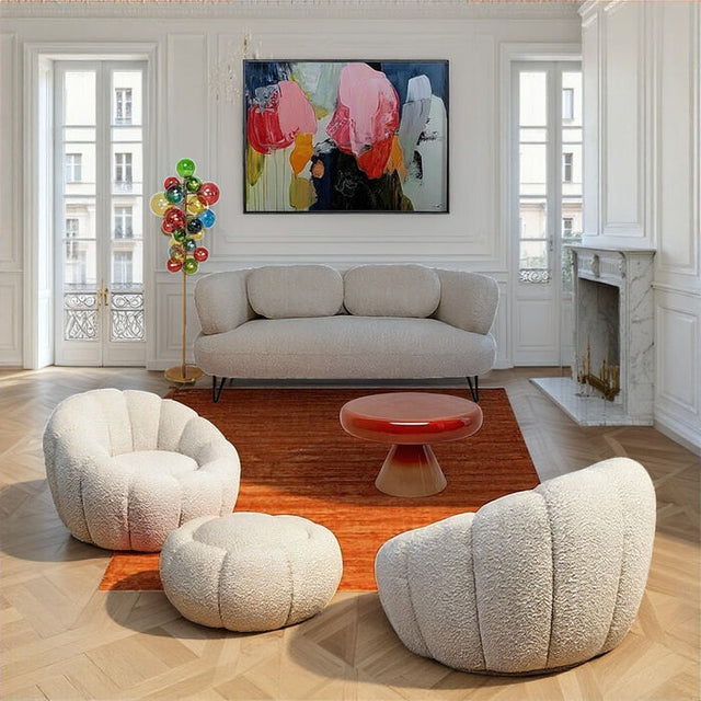 Swivel Armchair Peppo Bloom White