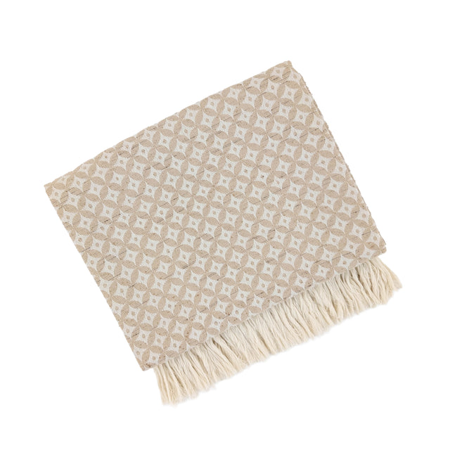 Jacquard Handloom Throw with Decorative Fringe, 117x183cm