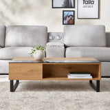 Azalea coffee table black glass top