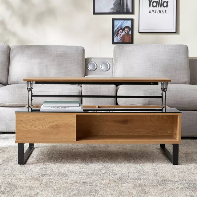 Azalea coffee table black glass top
