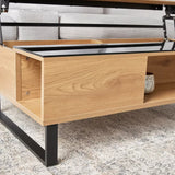 Azalea coffee table black glass top