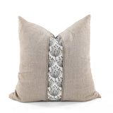 Cactus Moss Linen Blend Cushion Cover, Botanical Sash Design, 52x52cm