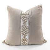 Jewel Embroidered Sash Cushion Cover, Champagne