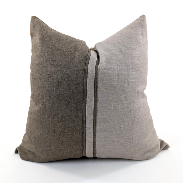Talina Two-Tone Linen Blend Cushion Cover, Modern Color Block Design, 52x52cm