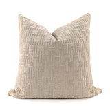 Screen Cutwork Velvet Cushion Cover, Vanilla, 52x52cm