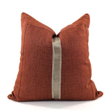 London Linen Cushion Cover, Rust Accent Design, 52x52cm