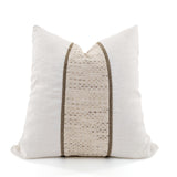 Nimbus Linen Blend Cushion Cover, Textured Neutral Panel Design, 52x52cm
