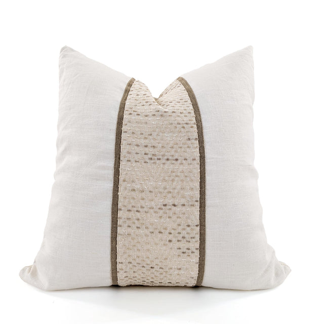 Nimbus Linen Blend Cushion Cover, Textured Neutral Panel Design, 52x52cm