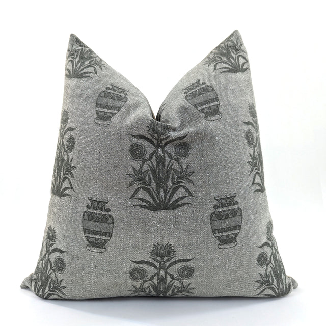 Tuscany Sage Reversible Cushion Cover, Cotton Silk Viscose Blend, 52x52cm