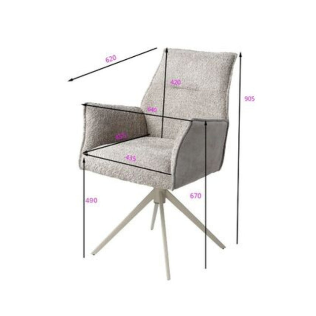 Swivel Chair with Armrest Liverpool Greige