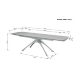 Extension Table Lana Greige 180(40+40)x90cm