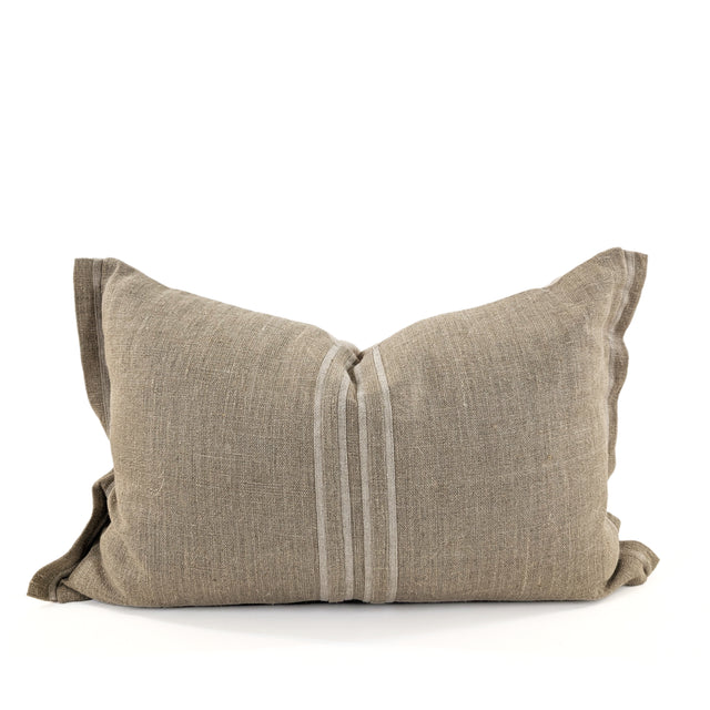 Massimo Azure Linen Lumbar Cushion Cover, Minimalist Trim Design, 38x58cm