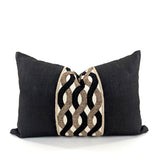Intertwined Sash Accent Cushion Cover, Black, 38x58cm