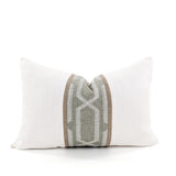 Cross Town Sage Linen Blend Cushion Cover, Geometric Stripe Design