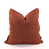 Cuba Embroidered Linen Cushion Cover, Rust, 48x48cm