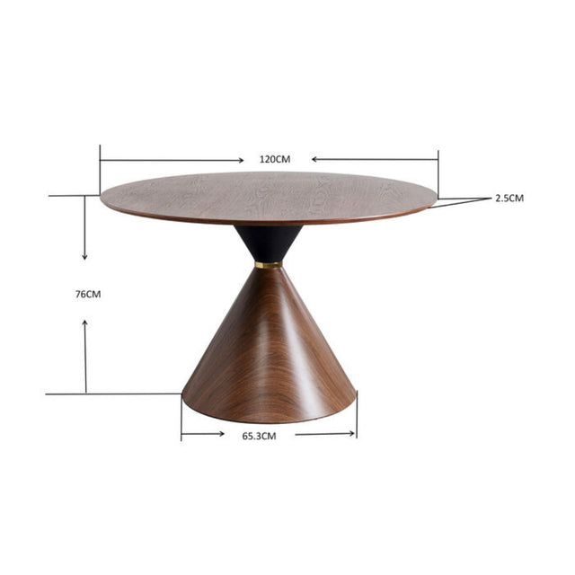 Table Cono Walnut 120cm