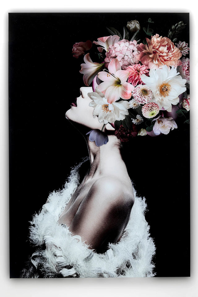 Glass Picture Flowery Beauty 80x120cm