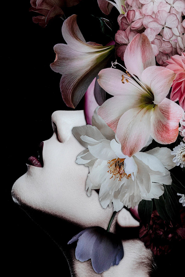 Glass Picture Flowery Beauty 80x120cm