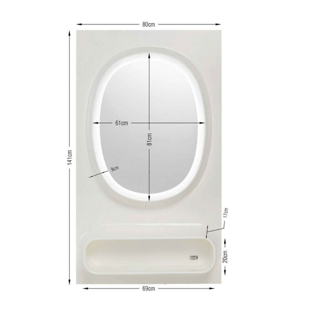 Wall Mirror Aero LED 80x141cm