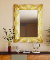 Wall Mirror Wavy Brass 94x124cm KARE