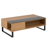 Azalea coffee table black glass top