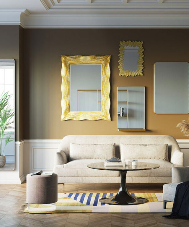 Wall Mirror Wavy Brass 94x124cm KARE