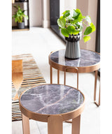 Coffee Table Perelli Brass Set of 3