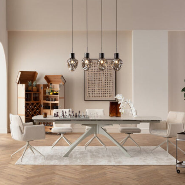 Extension Table Lana Greige 180(40+40)x90cm