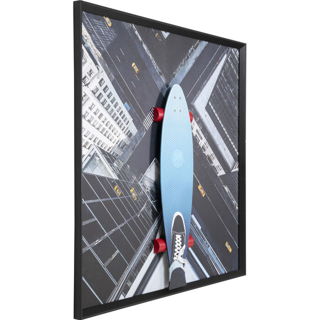 Framed Picture Skyline Skater 149x149cm KARE
