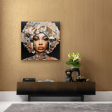 Glass Picture 3D Art Geo Women 120x120cm