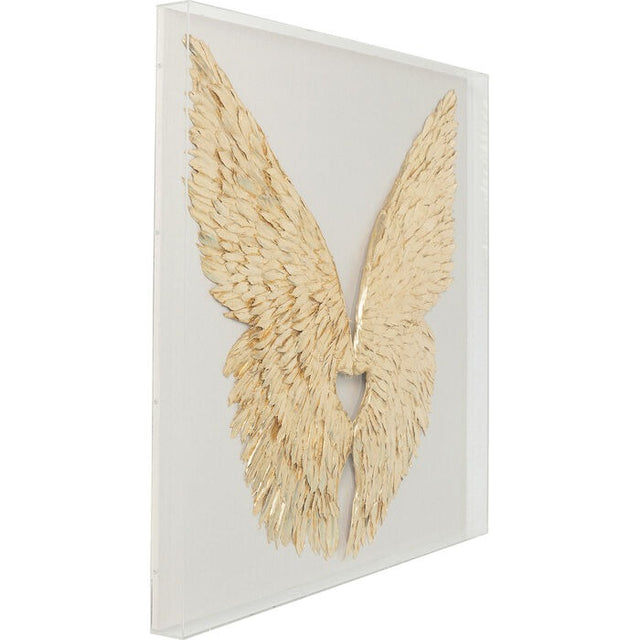 Wall Decoration Wings Gold White 120cm KARE