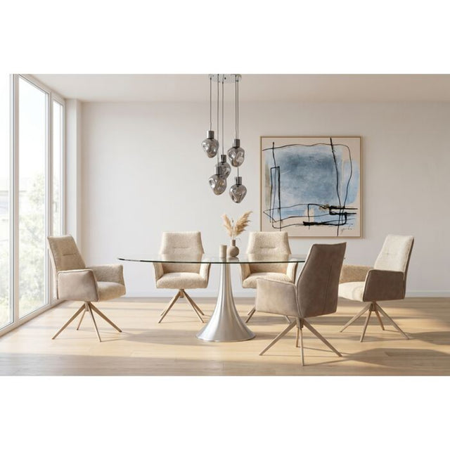 Swivel Chair with Armrest Liverpool Greige
