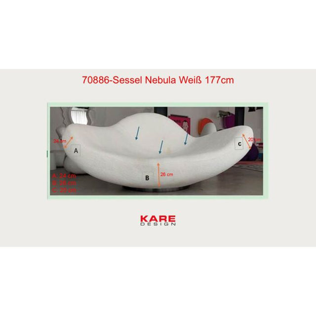 Armchair Nebula Cream 177cm