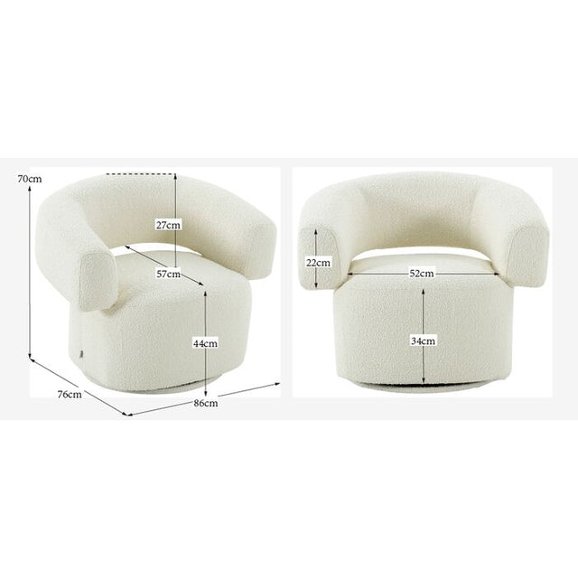 Swivel Armchair Maye Cream