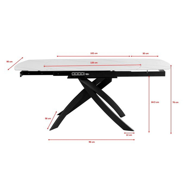 Extension Table Twist Black 120(30+30)
