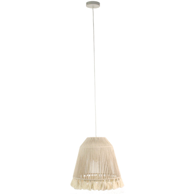 Pendant Light Tassels Cotton White