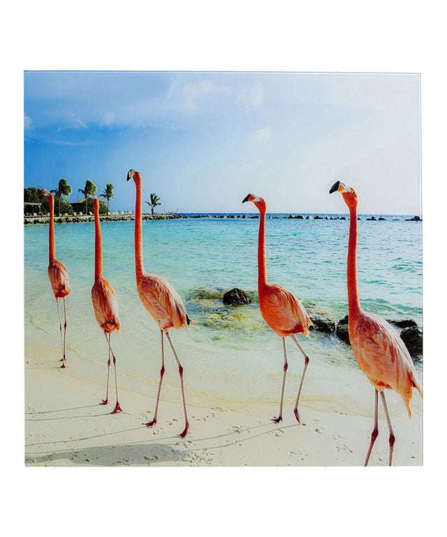 Picture Glass Flamingo Walk 80x80cm KARE