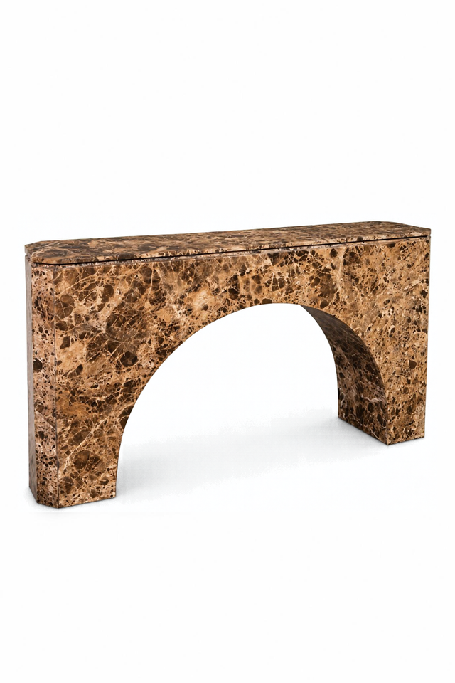 Brown Emperador Console Table