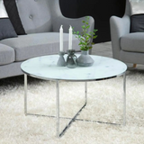 Alisma Coffee Table Glass Marble Print