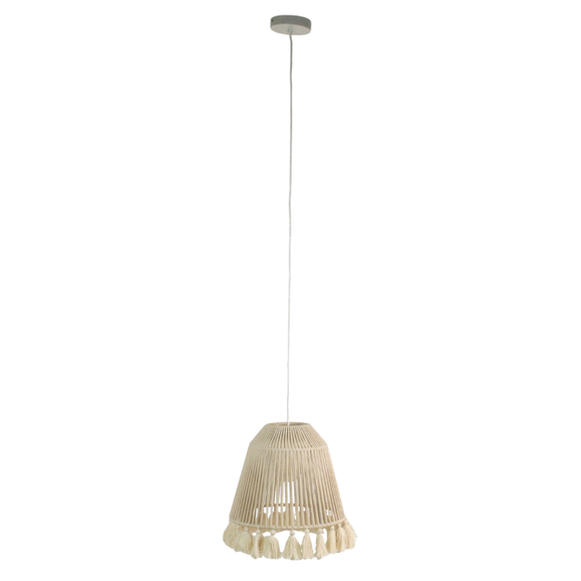 Pendant Light Tassels Cotton White