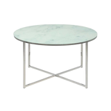 Alisma Coffee Table Glass Marble Print