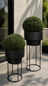 Planter Metal Black S/2 38*38*75.5 cm