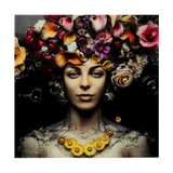 Picture Glass Flower Art Lady 120x120cm KARE