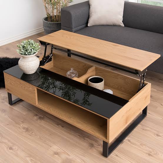 Azalea coffee table black glass top