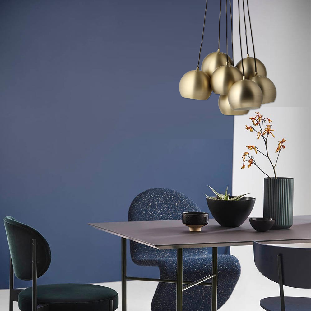 multi ball pendant matt antique brass-black lamp LF 1